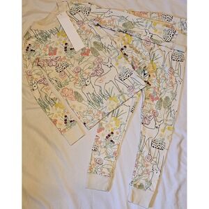 NWT L.L. Bean Kids Organic Cotton Fitted PJ's size 5-6 Deer Mushroom Frog Flower